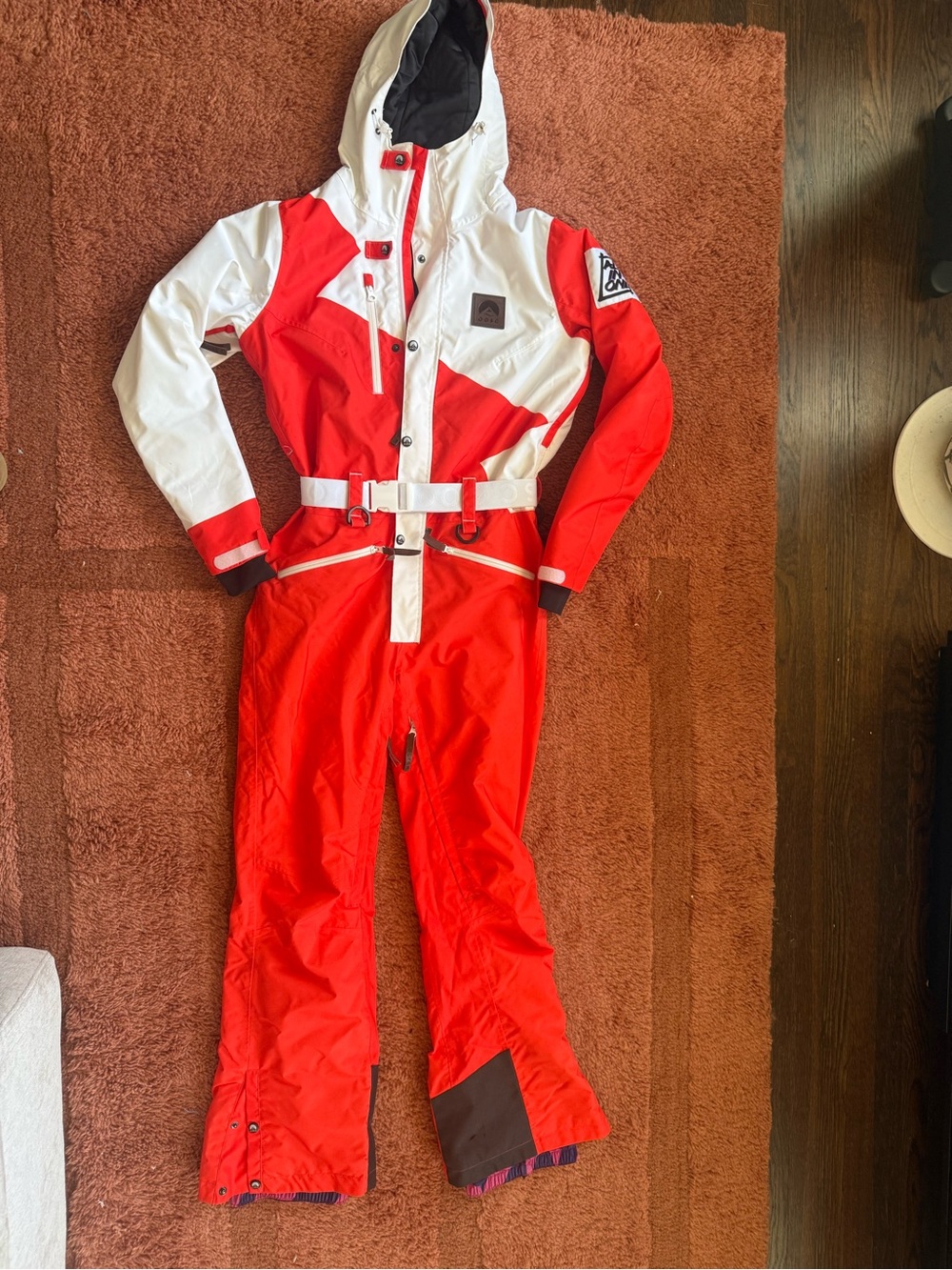 OOSC Stardust Ski Suit Red and White One-Piece